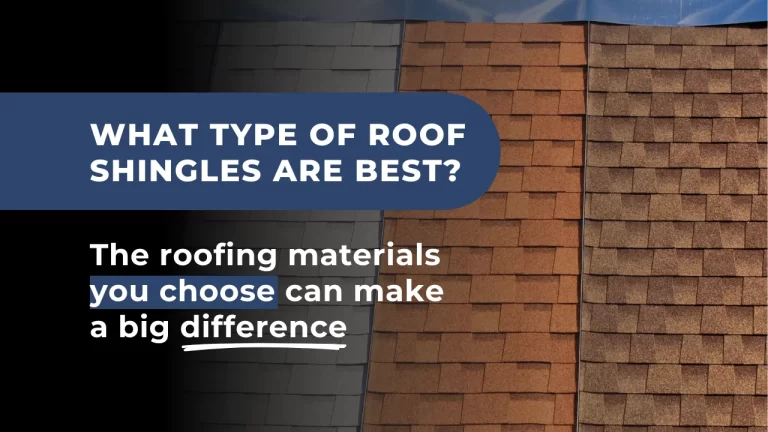 Comprehensive guide to selecting the best roofing material types for your home, showcasing three types of roof shingles in various colors and textures.