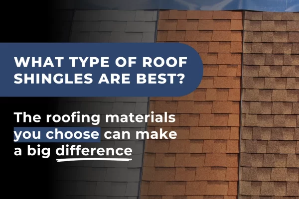 Comprehensive guide to selecting the best roofing material types for your home, showcasing three types of roof shingles in various colors and textures.